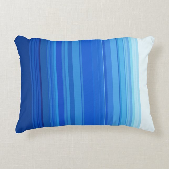Blauwe strepen accent kussen (Voorkant)