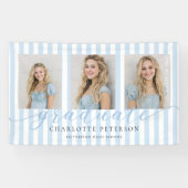 Blauwe Strepen Afstuderen 3 Foto Spandoek (Horizontaal)