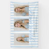 Blauwe Strepen Afstuderen 3 Foto Spandoek (Verticaal)