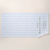 Blauwe Strepen Bachelorette Feest Strandlaken (Voorkant)