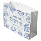 Blauwe strepen BACHELORETTE Whimsical Beach Groot Cadeauzakje (Achterkant Gekanteld)