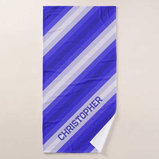 Blauwe strepen badhanddoek (Badhanddoek)