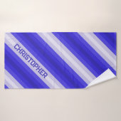 Blauwe strepen badhanddoek (Badhanddoek)