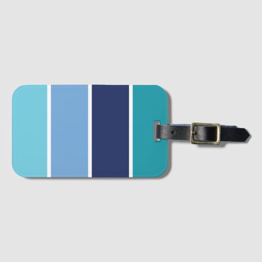 Blauwe strepen bagagelabel (Voorkant (horizontaal))