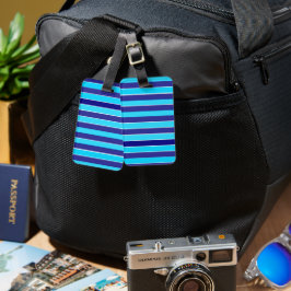 Blauwe strepen bagagelabel