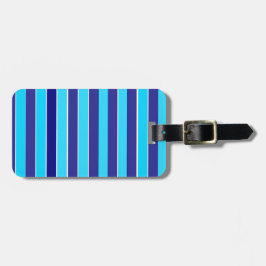 Blauwe strepen bagagelabel
