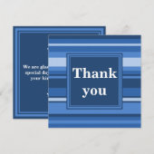 Blauwe strepen bedankkaart (Voorkant / Achterkant)