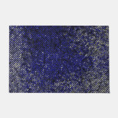 Blauwe strepen beschadigd in hun kleuren en vormen deurmat (Voorkant)