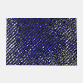 Blauwe strepen beschadigd in hun kleuren en vormen deurmat