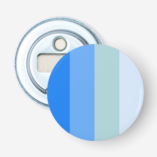 Blauwe strepen button flesopener (Voorkant)
