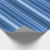 Blauwe strepen cadeaupapier (Hoek)