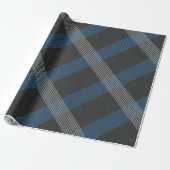 Blauwe strepen cadeaupapier (Uitgerold)