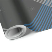 Blauwe strepen cadeaupapier (Rol Hoek)