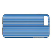Blauwe Strepen Case-Mate iPhone Case (Achterkant (Horizontaal))