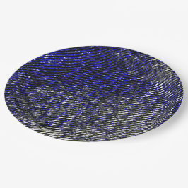 Blauwe strepen die uw kleuren afpellen papieren bordje