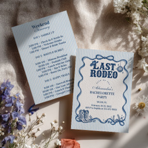 Blauwe Strepen Disco Laatste Rodeo Bachelorette Kaart
