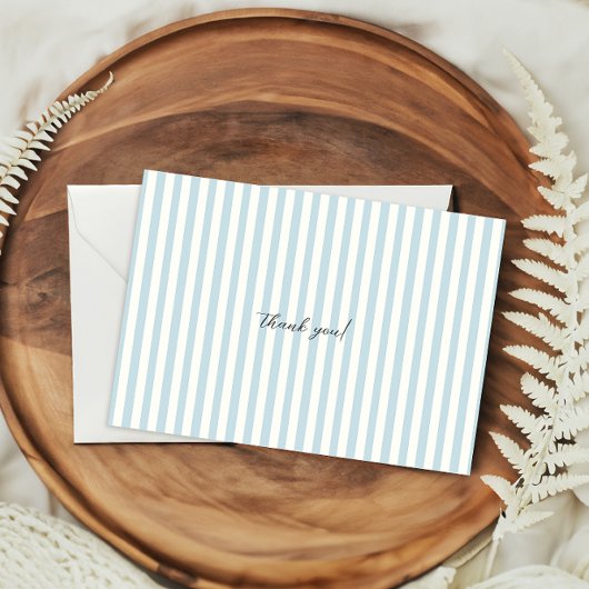 Blauwe Strepen Doop Foto Plat Dank u Kaart