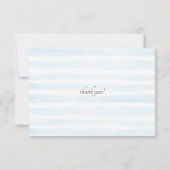 Blauwe Strepen Doop Foto Plat Dank u Kaart (Achterkant)