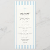 Blauwe Strepen Dop Vlak Menu (Voorkant)