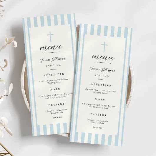 Blauwe Strepen Dop Vlak Menu