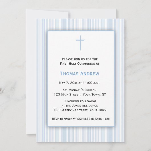 Blauwe strepen, eerste gemeenschap kaart (Voorkant)