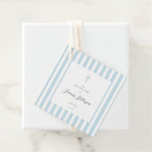 Blauwe strepen Elegant doopsel Bedankjes Labels (In situ)
