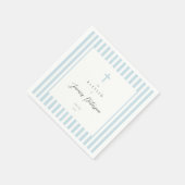 Blauwe Strepen Elegant Doppenpapier Servet (Hoek)