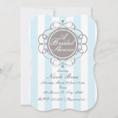 Blauwe Strepen Elegante Bruidsdouche Uitnodigingen (Voorkant)