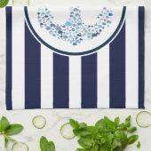 Blauwe strepen en anker theedoek (Gevouwen)