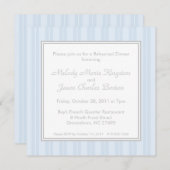 Blauwe strepen en Eenvoudige vierkant uitnodiginge Kaart (Voorkant / Achterkant)