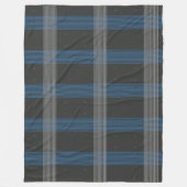 Blauwe strepen fleece deken (Voorkant)