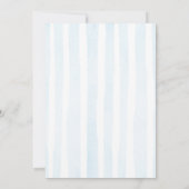 Blauwe Strepen Foto Geboorteaankondiging Aankondiging (Achterkant)