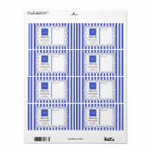 Blauwe Strepen & Gebogen Frame & Logo Etiket (Full Sheet)