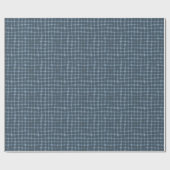 Blauwe strepen, geslepen Gingham Smokey Cadeaupapier (Vlak)
