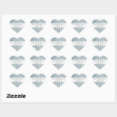 Blauwe strepen, gestreept patroon, Baby shower Hart Sticker (Vel)