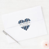 Blauwe strepen, gestreept patroon, lijnen, bat Mit Hart Sticker (Envelop)