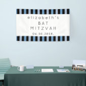 Blauwe strepen, gestreept patroon, lijnen, bat Mit Spandoek (Beurs)