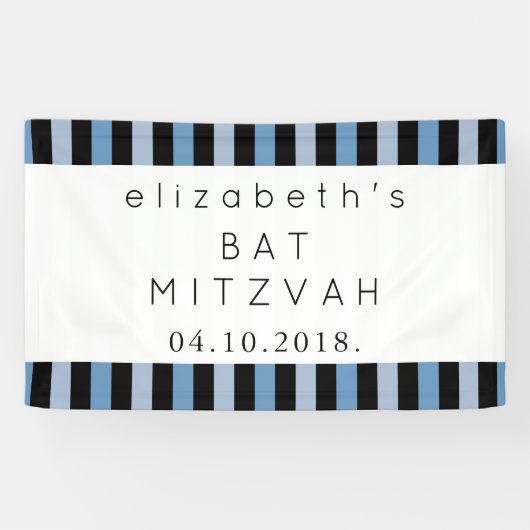 Blauwe strepen, gestreept patroon, lijnen, bat Mit Spandoek (Horizontaal)