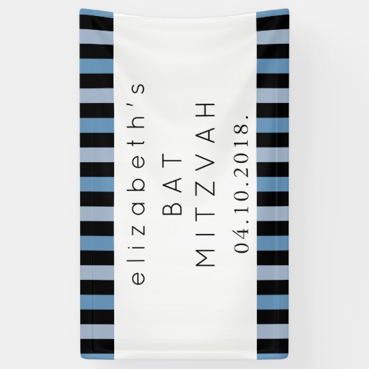 Blauwe strepen, gestreept patroon, lijnen, bat Mit Spandoek (Verticaal)