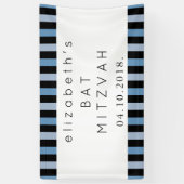 Blauwe strepen, gestreept patroon, lijnen, bat Mit Spandoek (Verticaal)