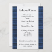 Blauwe strepen, gestreept patroon, repetitie diner kaart (Voorkant)