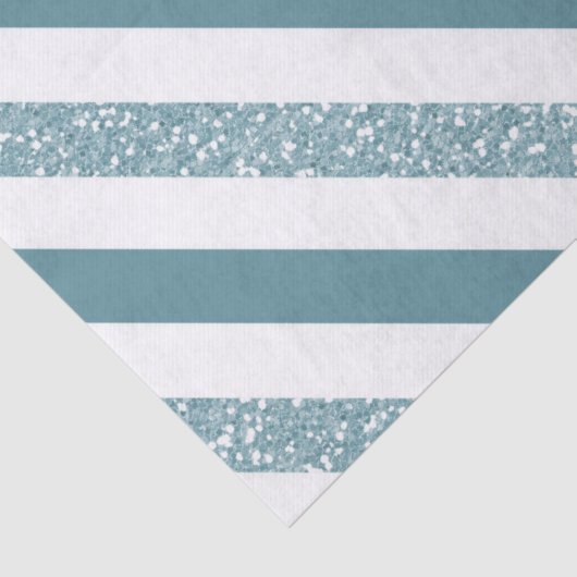 Blauwe strepen Glitter Tissuepapier (Detail)