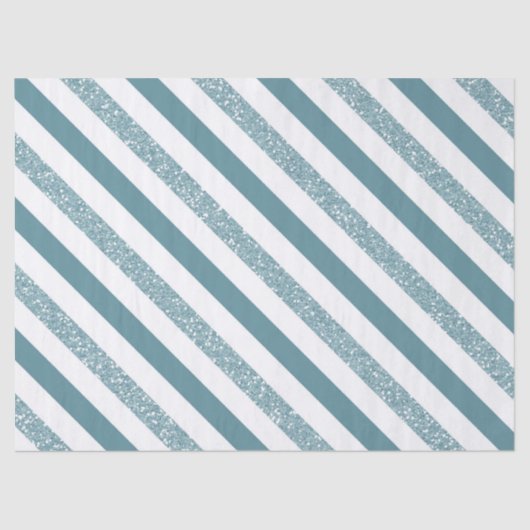 Blauwe strepen Glitter Tissuepapier (Voorkant)