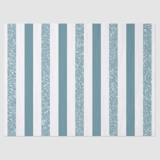 Blauwe strepen Glitter Tissuepapier (Voorkant)