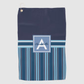 Blauwe strepen golfhanddoek (Voorkant)