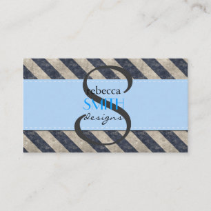 Blauwe strepen, Grijze strepen, Gestreept patroon Visitekaartje