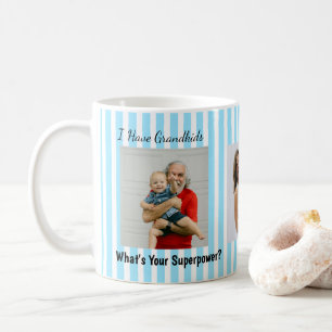 Blauwe Strepen Grootouders Grappige Gepersonalisee Koffiemok