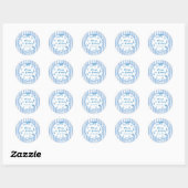 Blauwe Strepen Handgetekende Zomer Sticker (Vel)