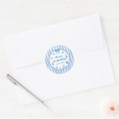Blauwe Strepen Handgetekende Zomer Sticker (Envelop)