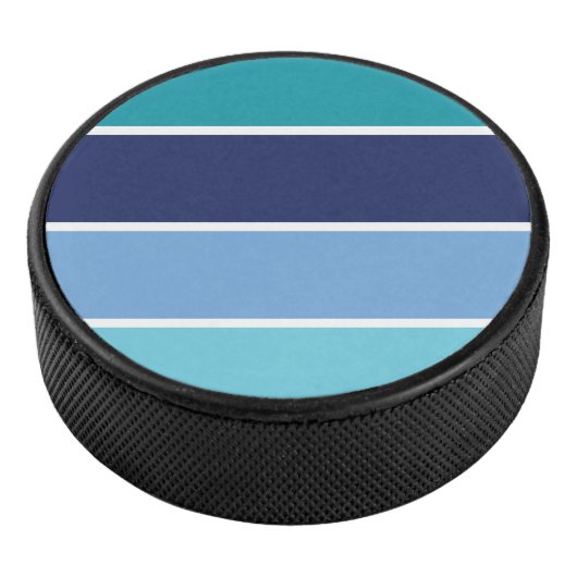 Blauwe strepen hockey puck (3/4)